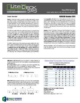 Click here to open the LiteDeck EPS Concrete Deck Forming Steel Rib System (SRS) Installation Guide
